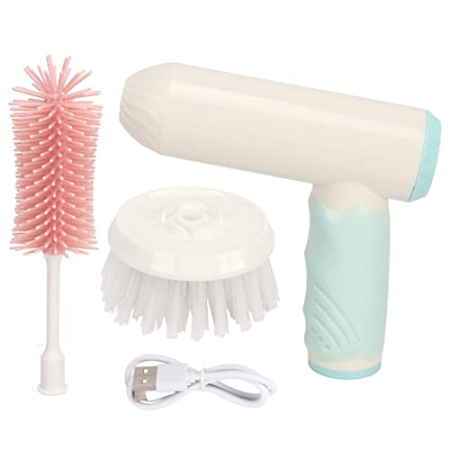 Tissting Limpiador de Zapatos Eléctrico Cepillo Giratorio de Mano Dos Cabezales de Cepillo Limpieza...