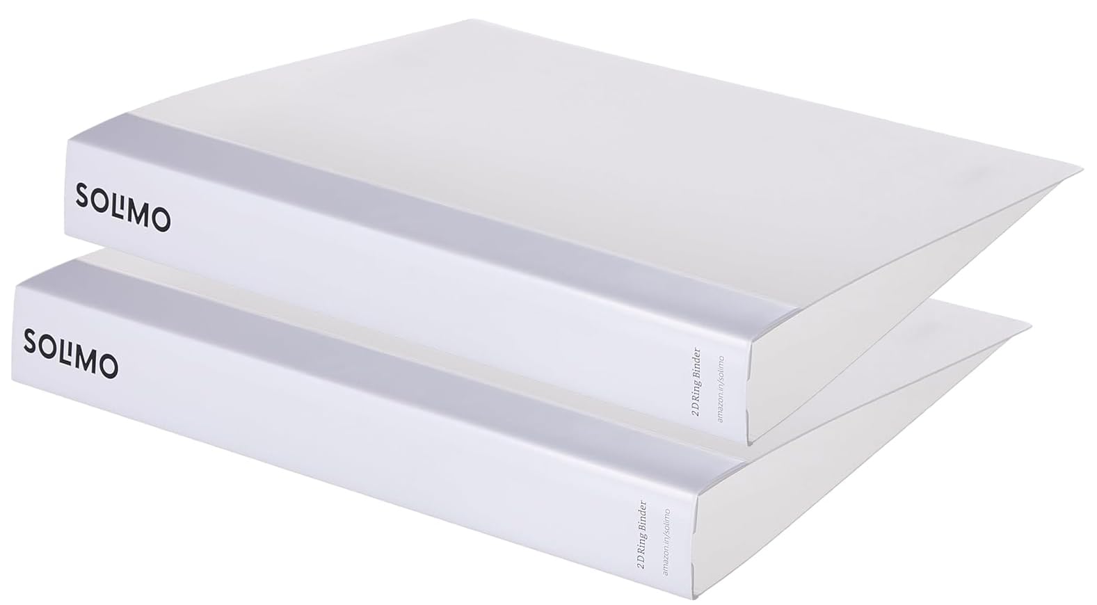 Amazon Brand - Solimo Ring Binder, A4 Size, White, Pack of 2