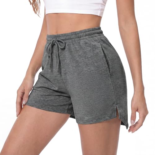 Image of Aseniza Women's Running Shorts Sweat Gym Jogging Workout with Pockets