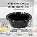 6QT Slow Cooker Insert Pot, Compatible with Crockpot Slow Cooker Models SCCPV600-S-BR CPSCVO60LL-BP CPSCVC60LLS, Black
