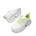 DREAM PAIRS Women Chunky Fashion Sneakers Platform Bold Lace-Up Comfortable Sneakers,Size 9,White/Green,SDFN2368W