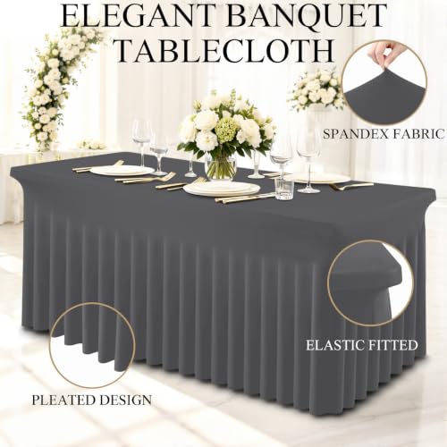 Moosfor 2 Pack Spandex Fitted Rectangle Tablecloth, Elastic Table Skirt by Moosfor - Used condition - Image 3