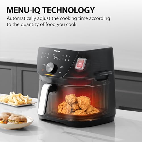 Toshiba 7.7QT Air Fryer, Family-Size for Quick and Easy Meals, 12 Preset Menus and Menu-IQ Function, 1°F Precision, 90% less fat, Double-sided Handles Easy Carrying - Image 3