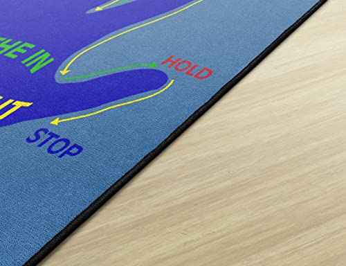 Flagship Carpets Get A Grip Childrens Time Out Children's Classroom or Playroom Carpet, Kids Room or Home Door Mat, Small Area Rug, 30" x 30", Blue - Image 3
