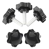 Thread Star Knob,Plum Hex Shaped Grips Star Knob.M5 M6 M8 Star Shape Thread Clamping Handle Bolt Hand Knob Tightening Screw Industry Equipment Plastic Steel M5 M6 M8 (Color : 5PCS, Size : M5x45 D25)(5