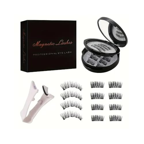 XFSRG Pestañas Postizas Magneticas Kit Pestañas Postizas Naturales Reutilizables Clip y pincel incluidos No Requiere Pegamento Fácil de Colocar