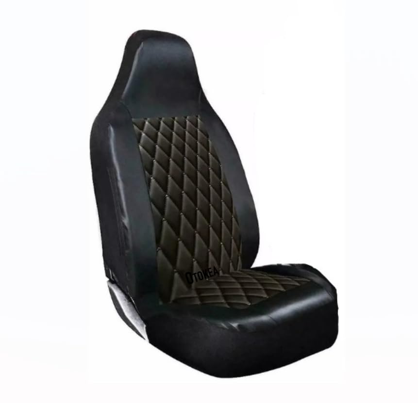 Semi Tailored For Polestar 2 - Driver Passenger Seat Cover Single, Diamond Quilted Heavy Duty Waterproof, Cushioned Easy Clean - Black