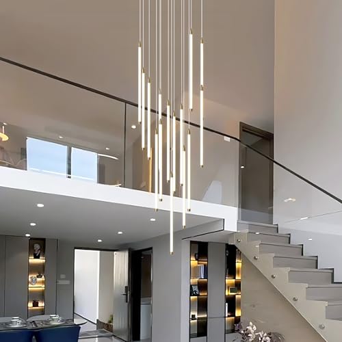 Siittoo 15-Light Modern Chandeliers for High Ceilings, Dimmable Led Foyer Chandelier with Remote Control, Long Pendant Light Fixture for Entryway Staircase by Siittoo - Image 7