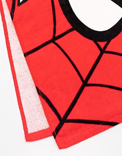 Marvel Spider-Man Towel Poncho Kids | Boys Girls Character Face Mask Logo Swimwear Beach Towel With Red Hood One Size