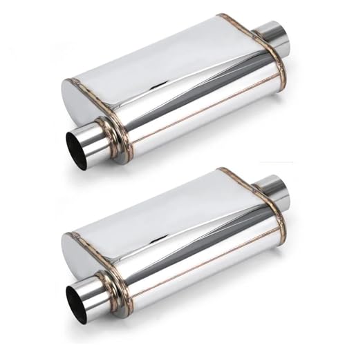 Tuyau d'échappement silencieux universel 2.5 double sortie ovale