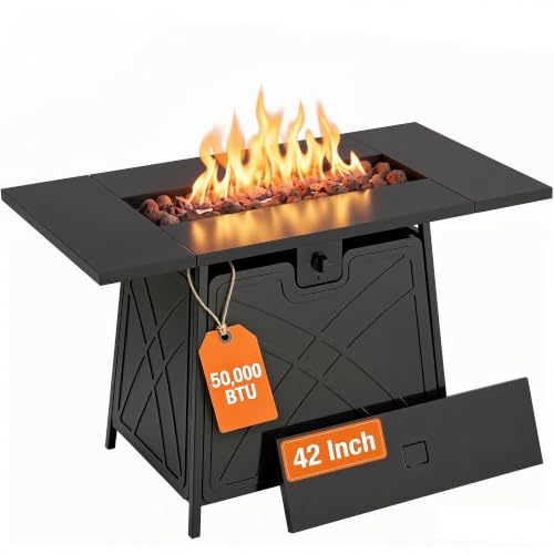 BALI OUTDOORS Large Outdoor Propane Fire Pit Table
