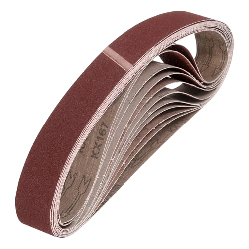 HARFINGTON - HARFINGTON 1-1/2 x 30 Inch Sanding Belts, 10 Pcs 180 Grits Aluminum Oxide Abrasive Belt Sander File Belt for Woodworking, Metal Polishing, Knife Sharpener