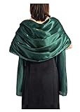 FLFL Metallic Soft Pashmina Shawl Wrap Scarf in Solid Colors Stole (click to select Green)