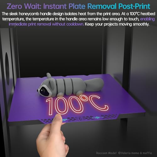 Image of BIQU CryoGrip Pro Glacier Build Plate for Snap-Maker U1 3D Printer | Low Temperature Printing, Double-Sided Spring Steel Sheet, 276X301mm, Purple, 1 Piece