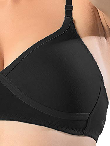 Image of SONARI Womens Non Padded Regular Cotton Bra | Wire-Free, Medium Coverage, Sewn-in Bump for Natural Lift, Polycotton Blend Fabric, Hook & Eye Closure, Adjustable Straps - Violet