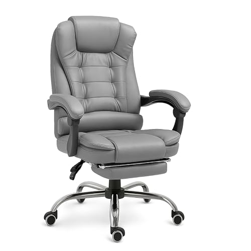 RMF Fauteuil de Bureau Ergonomique Professionnel Inclinable, Chaise de Bureau Confortable et Relaxante avec Repose-Pieds - Fauteuil Détente avec roulettes...