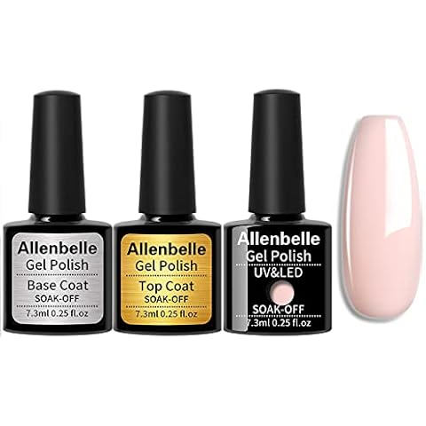Allenbelle UV Nagellack Set Base Top Coat und Farbe Cover