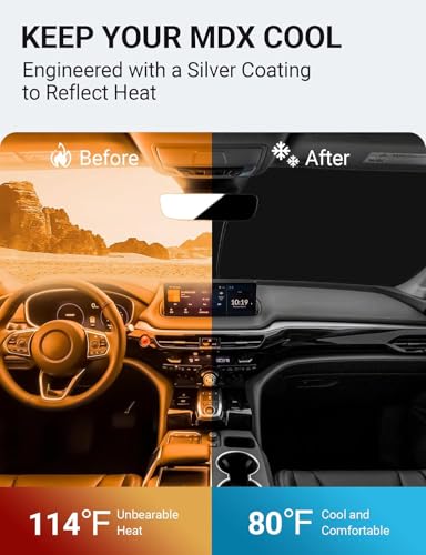 Image of Proadsy Windshield Sun Shade for Acura MDX 2022-2025 2026 4-Layer Foldable Front Sunshade Protector Sun Visor Blocks UV Rays Keep Car Cooler Accessories