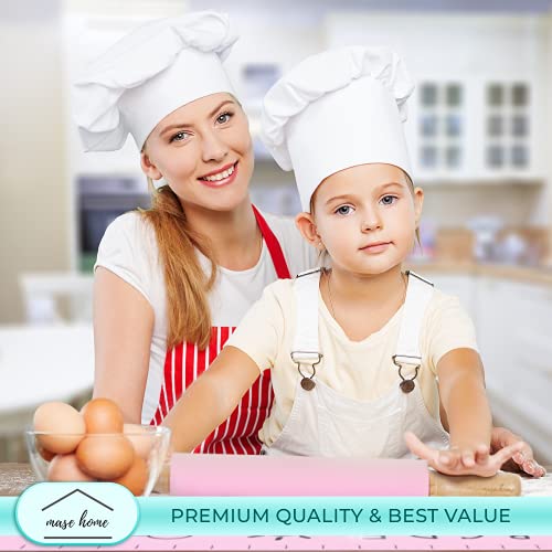 Silicone Rolling Pin For Baking - Nonstick Surface Wooden Handle (17" Large) #TOP3