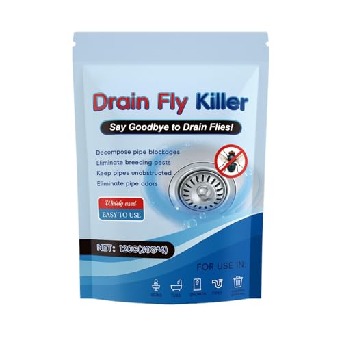 Fruit Fly Drain Control | Long-Lasting Odor Removal Cleaner | Drain Fly Eliminator for Indoor | for Home Kitchen Bathroom Shower Tub Basement Apartment Pipe Floor Plumbing