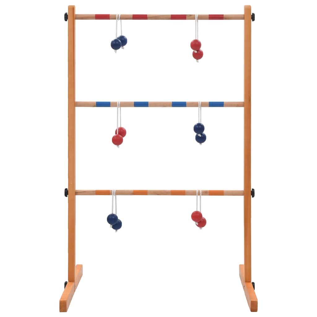Drewniany golf drabinkowy z litego drewna sosnowego, 62 x 60 x 100 cm, 6 par piłek, torba do przenoszenia, gra ogrodowa do ogrodu, na kemping, piknik, plażę, do parku, na podwórko, dla