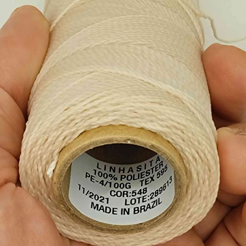 Linhasita Waxed Thread 100 g / 170 m Polyester 1 mm Thick Macrame, 30 Colours ecru, 170 metros / 100 gr - Image 4
