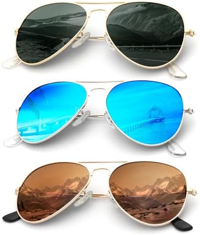 Aviator Sunglasses Polarized Sun-Glasses: Aviators Sunglasses for Men Women with UV Protection for Driving