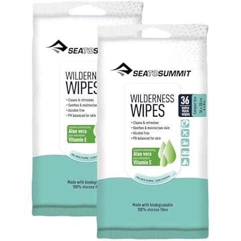 Sea to Summit Wilderness Wipes Rinse-Free Body Wipes, 2-Pack (36 Wipes per Pack) Cover