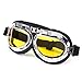 SAYFUT Sports Vintage Aviator Pilot Style Motorcycle Cruiser Scooter Goggle Yellow Lens