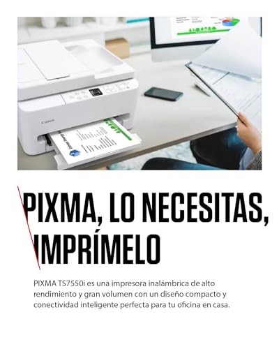 Miniatura 3 de Canon PIXMA TS7550I - Impresora Todo en Uno con Conectividad Wi-Fi, ADF de 35 Hojas y Pantalla OLED de 1,42 PIXMA Print Plan - Incluye Papel Fotográfico A4 MP-101, 5 Hojas