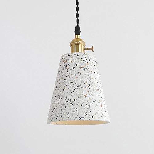 Lustre moderne à tête unique en terrazzo minéral et socle laiton
