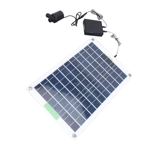 Kit Pompa Acqua Solare, Pannello Solare 100 W 12 V, Portata Massima 800 L/h, Sollevamento 5 Metri, 3 USB, 1 Tipo C, Interfaccia CC per Pannello Solare, 3 Box Batterie, Piscina e Giardino