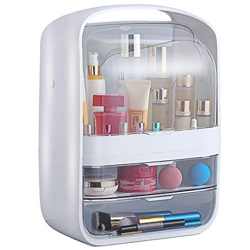 Portable Multifunctional Fully Open Makeup Organizer, Drawer Makeup Storage Box Desktop Sundry Storage Case,Waterproof&Dustproof Cosmetic Box