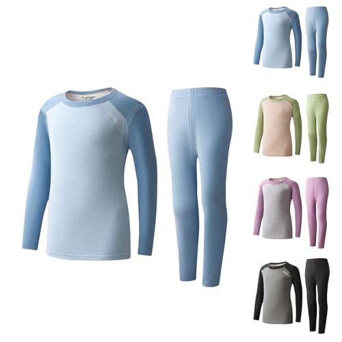 Girls 2 Piece Cotton Sets Fleece Lined Raglan Long Sleeve T-Shirt + Pants Fall Winter Warm Oufits for Boys 4-16 Years2