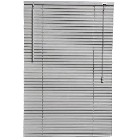 Grey PVC Venetian Blind with Tilt Control Cover