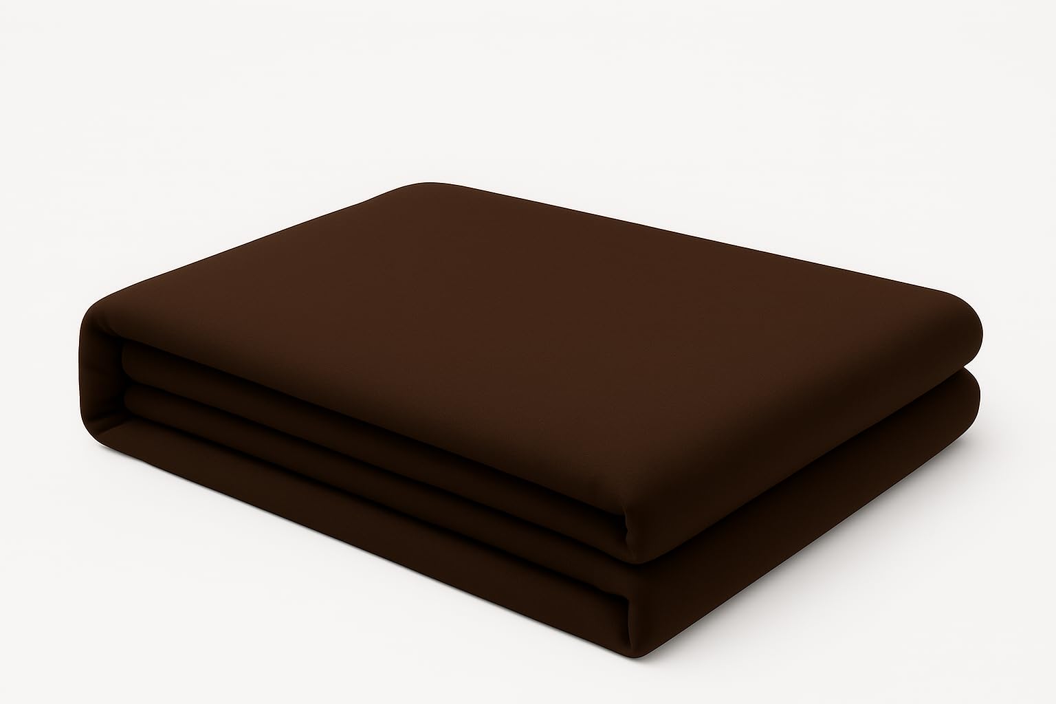 Flat Sheet Bed Linen Soft Easy Care PolyCotton Blend Plain Dyed Flat Bed Sheet (Double, Chocolate)
