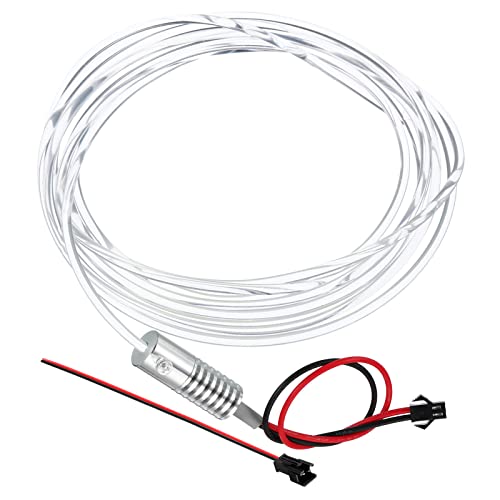 Image of PATIKIL 3mm 3.0m PMMA Side Glow Fiber Optic Cable Kit, with LED Aluminum Illuminator 12V 1.5W Guide Light Source Decoration for Home DIY Lighting, Ice Blue