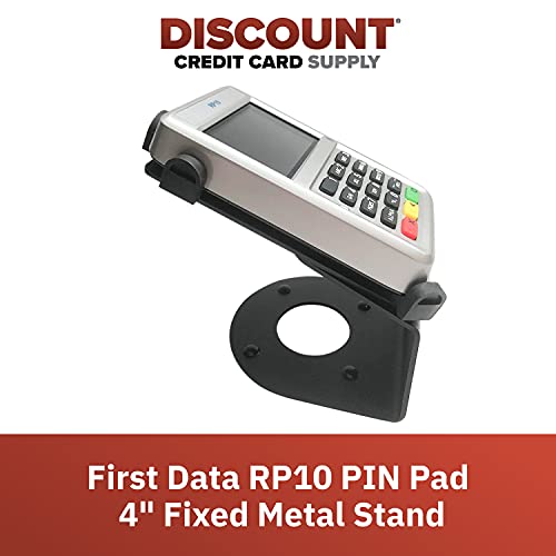 Discount Credit Card Supply Dccstands First Data Rp10 Pin Pad 4" Fixed And Angled Metal Stand, Screw-In Or Adhesive, Black #TOP1