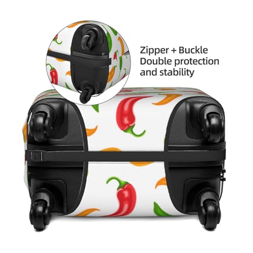 Bell Pepper Colorful Print Luggage Cover Protector Anti-Scratch Washable Fits 18-32 Inch Luggage-Large4