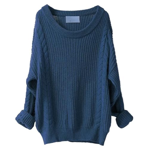 Women Wool Knitted Sweater Winter Long Sleeve Pullover O-Neck Jumper Loose Casual Top3