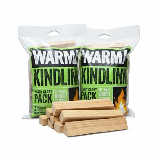 SAVING HUB - Kiln Dried Kindling Wood Sticks 3kg Handy Carry Pack for Fireplaces Stoves Log Burners Campfires BBQs Outdoor Fires Quick Lighting Fire Starter Wood Clean Burning Low Smoke (1)