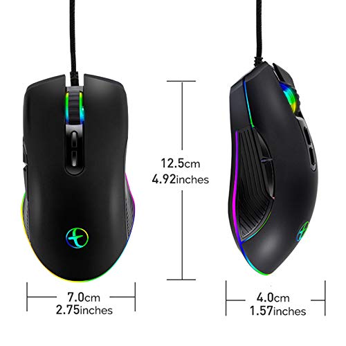 Iulonee Type C Mouse, Wired Usb C Mice Gaming Mouse Ergonomic 4 Rgb Backlight 3200 Dpi Compatible With M@C, Matebook, Chromebook, Hp Omen, Windows Pc, Laptop And More Usb Type C Devices (Black) #TOP2