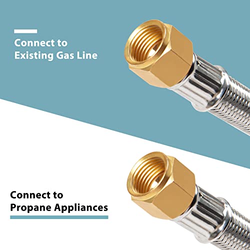 Shinestar 6Ft Propane Hose Extension For Propane Appliances Equipped With 3/8" Male Flare - Gas Grill, Rv Application, Heater, Burner, Etc. Flexible And Durable #TOP2