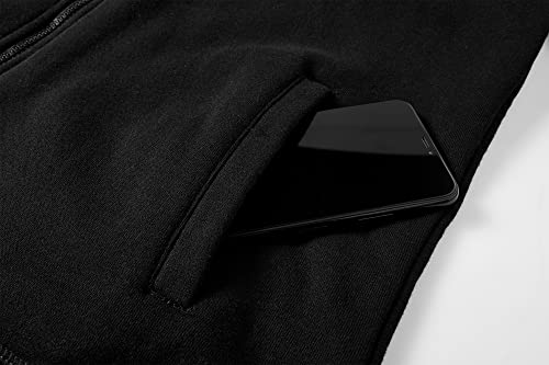 Loglect Zip Up Hoodie Sweatshirts Men Fleece Hoodie Fashion Sport Hoodies With Pocket(02#Black, L) #TOP4