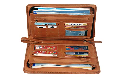 Image of Sukeshcraft Multiple Cheque Book Holder | Original PU Holds Upto 8 Cheque Books, DeepTan