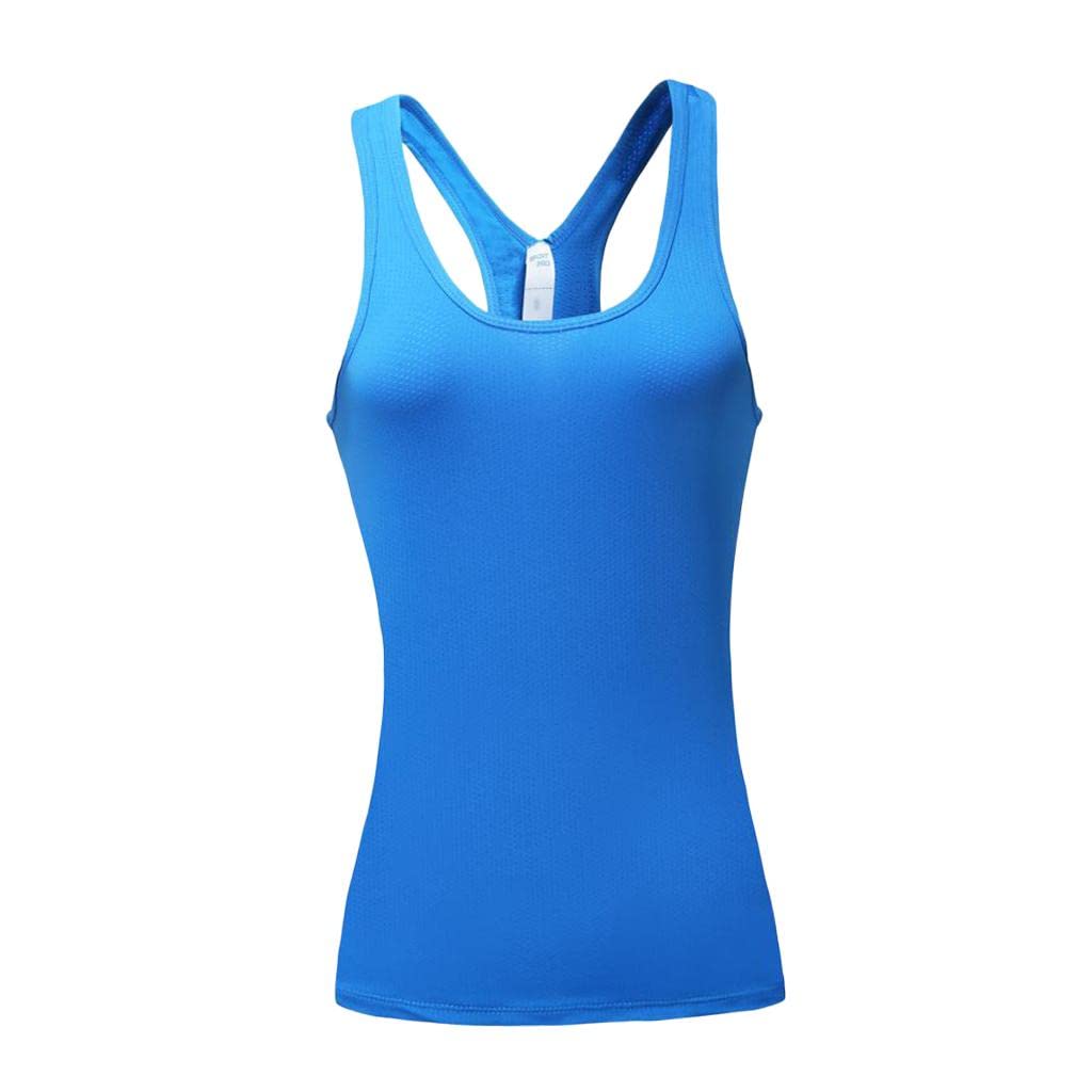 Enakshi® Women Sports Vest Fitness Gym Stretch Sleeveless Shirts Blue L|Sporting Goods | Fitness Running & Yoga | Clothing & Accessories | Womens Clothing | Compression & Base Layers-image-38