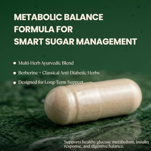 Image of Madhuron Ayurvedic Sugar Management Capsules, Plant-Based Supplement, Reduces Post-Meal Sugar Spikes
