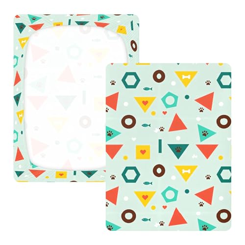 Drap de lit bébé en coton premium Symmetrical, textile sain et hypoallergénique - 4