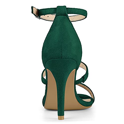 Allegra K Allegra K Women Open Toe Triple Straps Stiletto High Green Heel Sandals 9 m US