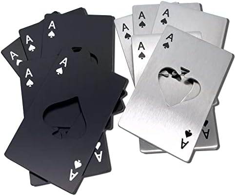 VSSOLO Practical Card 、Wallet 、Personalized bottle opener Funny Looking - Stainless Steel (A Spade) (10Pack Black & Silver) (10)